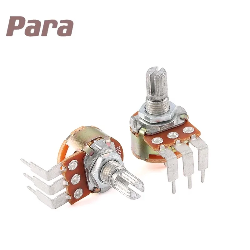 WH148 3pin With Switch 15MM Bend Foot 5K 10K 20K 50K 100K 500K B5K B10K B20K B100K B500K Potentiometer