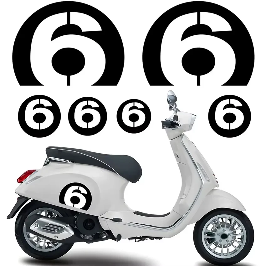 Adesivi Rotondi Reversibili Creativi 6 9 Racing, Decalcomania in Vinile Impermeabile per Casco da Scooter e Accessori per Modifiche Auto