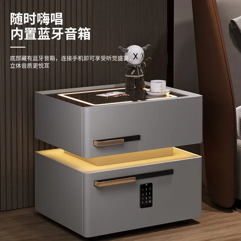 Safe integrated household bedside table Safe smart bedroom storage multi-function wireless charging
