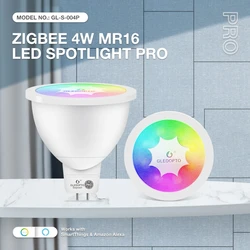 Gledopto-RGBCCT foco LED, lámpara de 4 piezas, Zigbee, 4W, MR16 Pro, con ángulo de haz de 25/120 grados, para dormitorio, pasillo, cocina