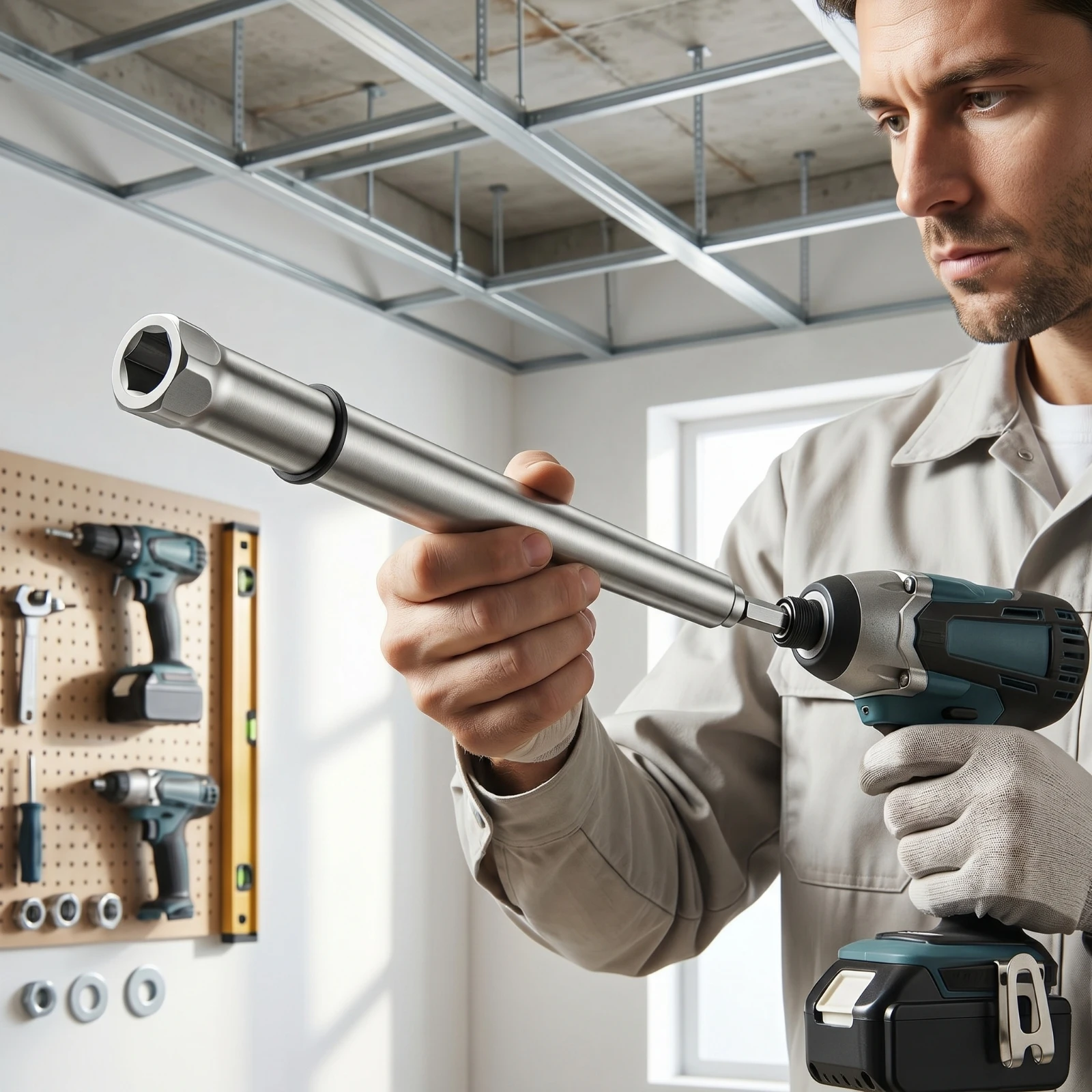 Ceiling Leveling Sleeve Cylindrical Hexagonal Socket Sleeve Lengthening Hexagon Socket Lightweight Tool Wear-Resistant