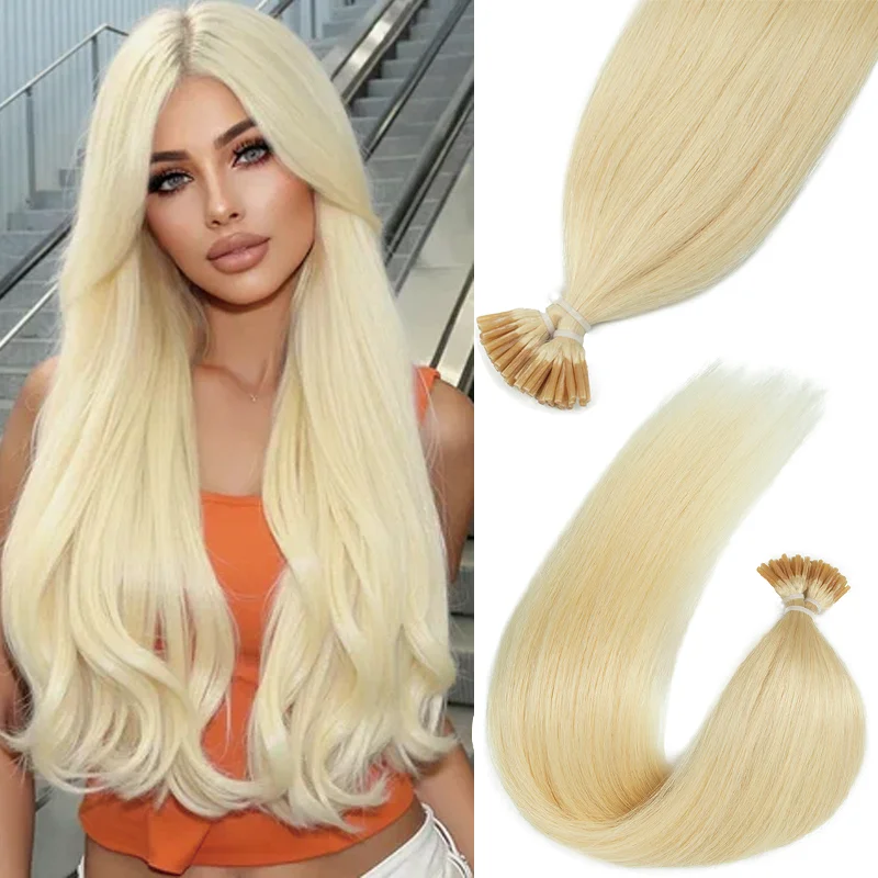 Keratin I Tip Remy Human Hair Extensions 30G Pack Various Color Natural Straight 12 Inch To 20 Inch Full Head Design For Daily Salon Hair Enhancement