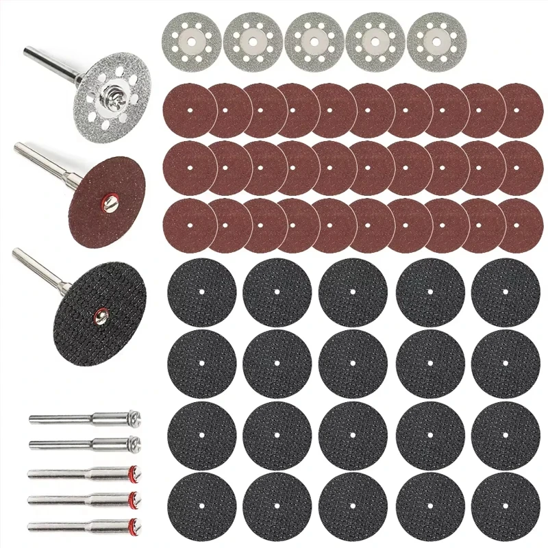 60pcs Diamond Cutting Discs Sanding Grinding Wheel Set Circular Saw Blade for Woodworking Metal Mini Drill Rotary Tool gallery 1