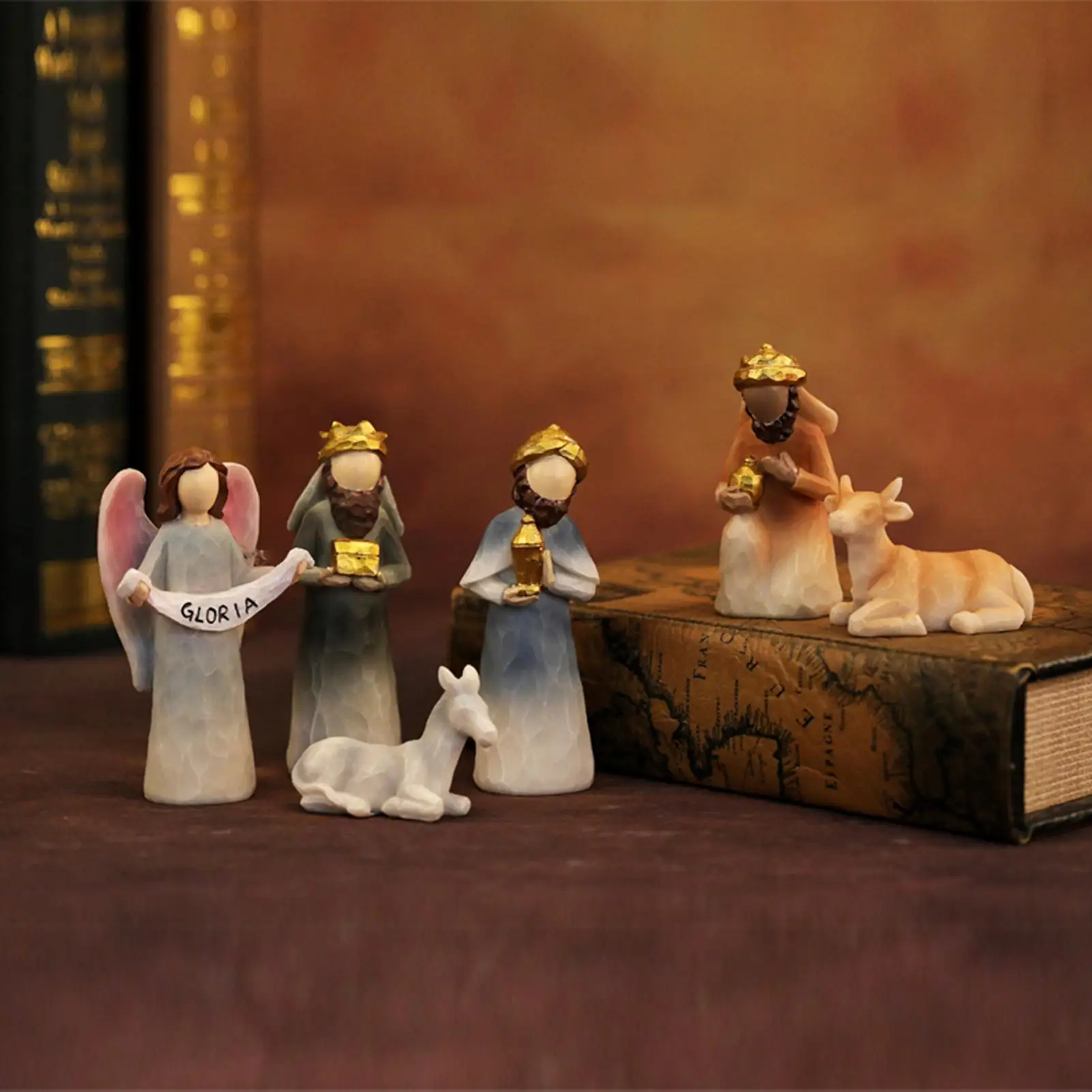 

Nativity Scene Set Christmas Resin Manger Nativity Set Seasonal Decor For Dormitory Mantel Bedroom Birthday Offices Thanksgiving