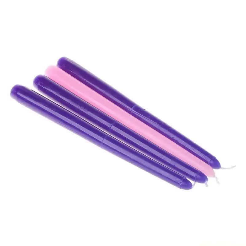 QX2E Set of 4 Tapered Candles for Home Long Lasting Burning Smokeless and Dripless