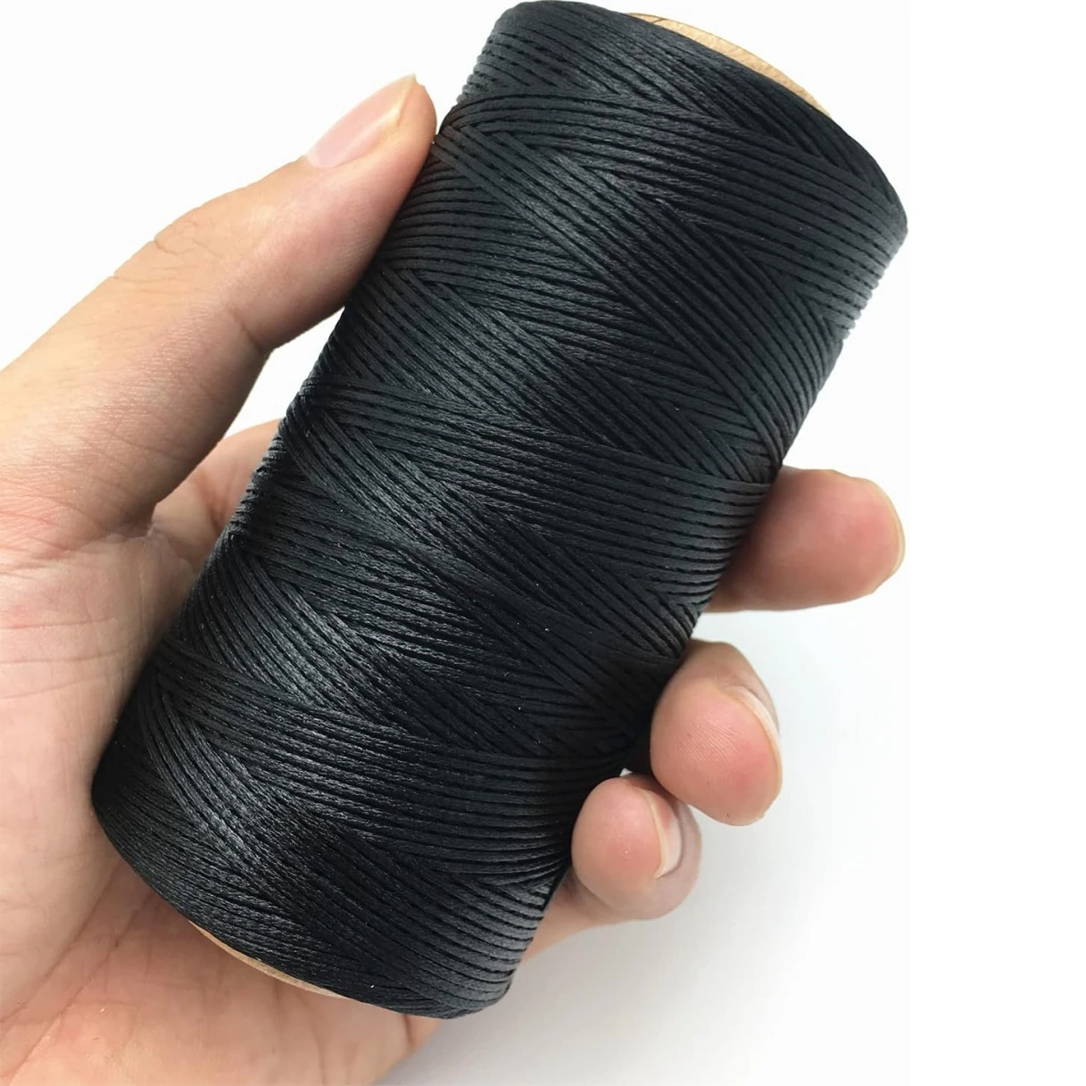 Black Waxed Thread 1mm 220m Leather Sewing Waxed Thread DIY Leather Stitching Wallets Shoe Repairing Bookbinding Jewelry Making