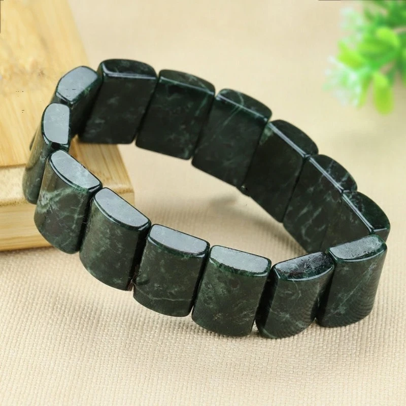 

Новый натуральный тибетский нефритовый травяной камень, рука, классический ретро-браслет унисекс, ювелирные изделия