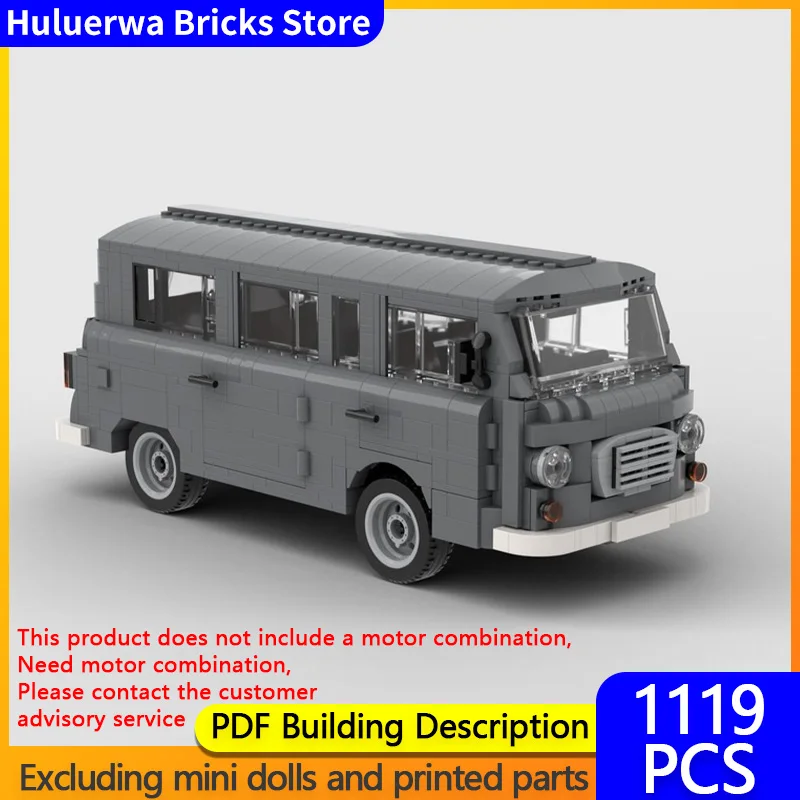 Модель городской автомобиль MOC, строительные кирпичи B1000, синий свет, коммерческий автомобиль, модульная технология, детские праздничные подарки, сборные игрушки