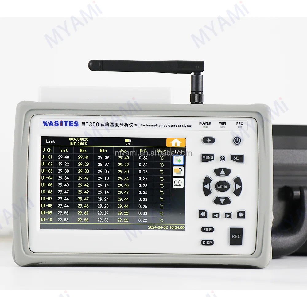 

High Resolution 10-Channel WIFI Wireless Temperature Data Logger Multi Contact Measurement Customizable ODM Plastic Material