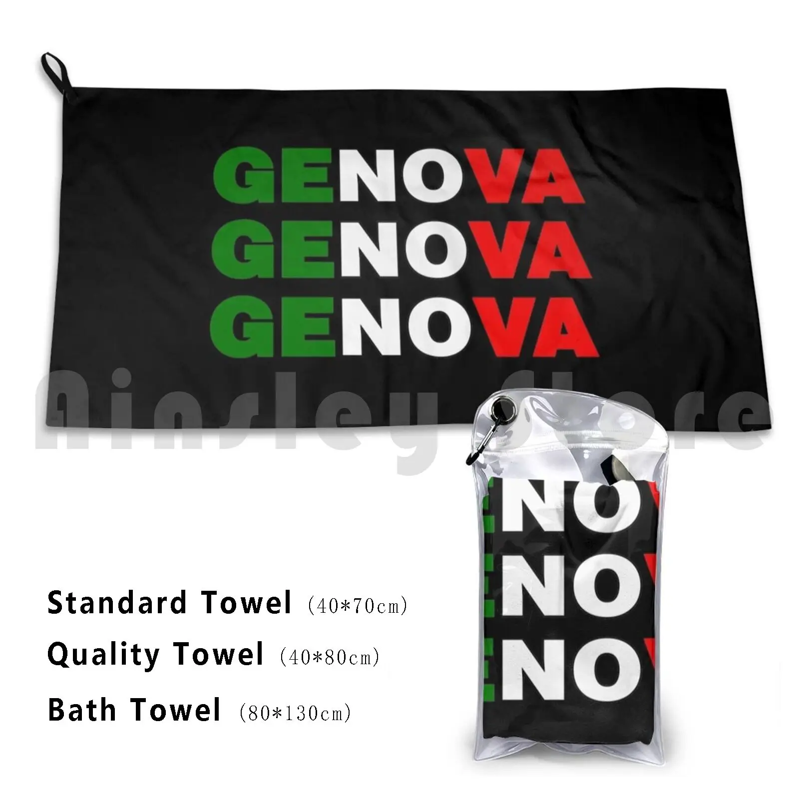 Genova My Italian Hometown City Italiano Toalha de banho Almofada de praia 3108 Genova My Home Italian City Italiano