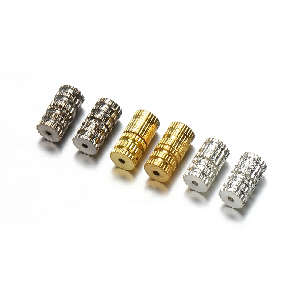 100pcs 4x7mm Cylinder Fastener Buckle Closed Beaded End Clasp Screw Clasps Hook for Bracelet Necklace Connectors Jewelry Making