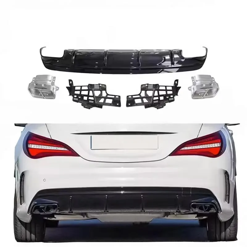 

CLA-Class W117 Sport Upgrade to a Style Rear Bumper with Exhaust Tips Facelift Cla45 Rear Lip Muffler Tipscustom
