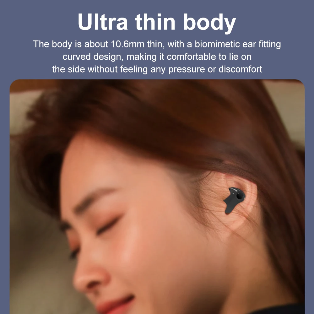 Mini Invisible Sleep Wireless Earphone TWS Bluetooth 5.3 Mini Hidden Headphones IPX5 Waterproof Noise Reduction Sports Earbuds