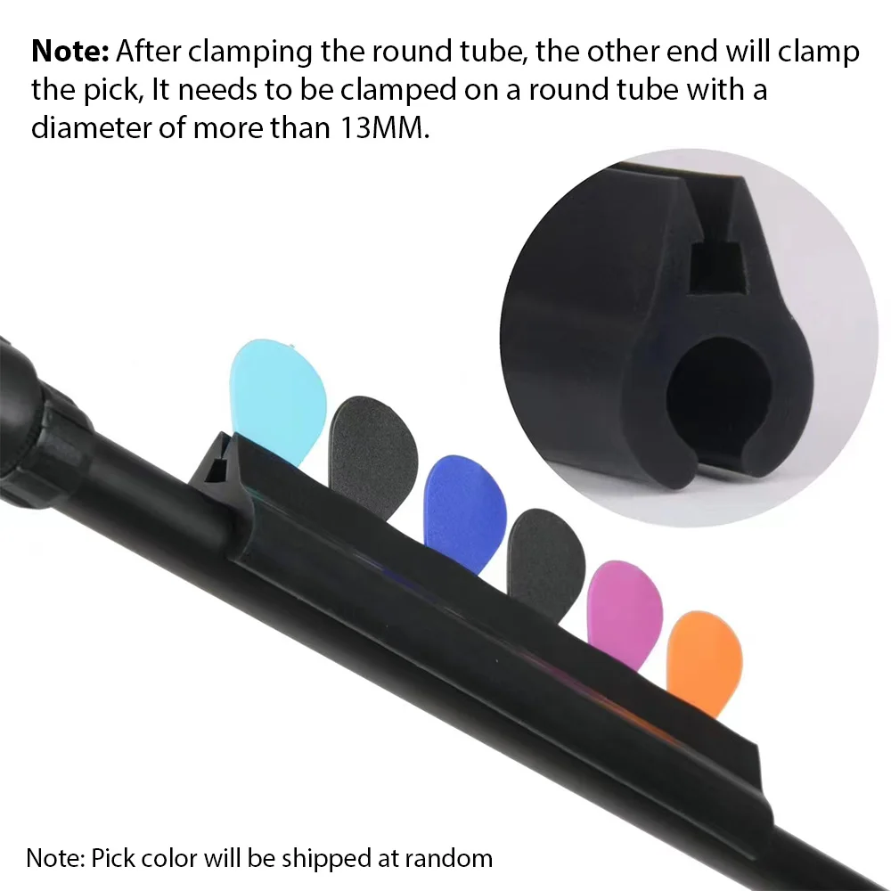 حامل تخزين اختيار الجيتار مع 5 اختيارات من المطاط مشبك مشبك لميكروفون النتيجة حامل قطر 16-19 أنابيب