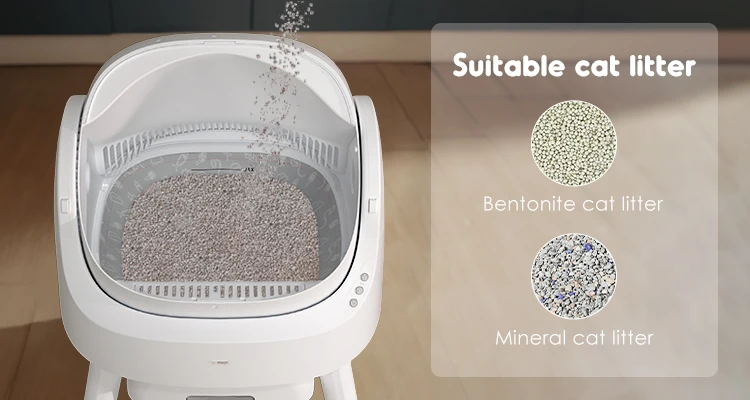 

Self-cleaning cat litter box open top design