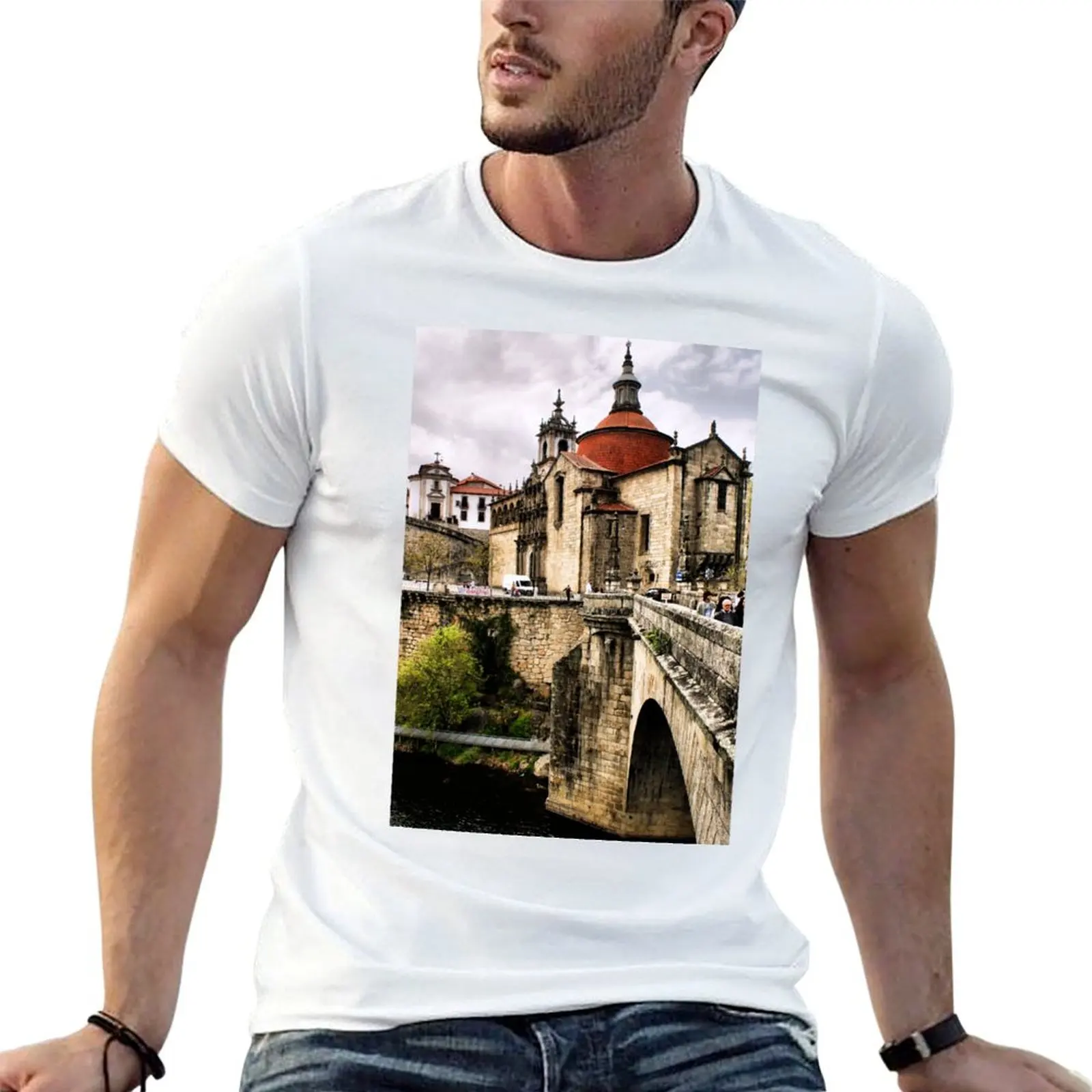 S?o Gon?alo Monastery and bridge in Amarante T-Shirt t shirt for man t shirts for man cotton soft t shirt personalised T-shirt