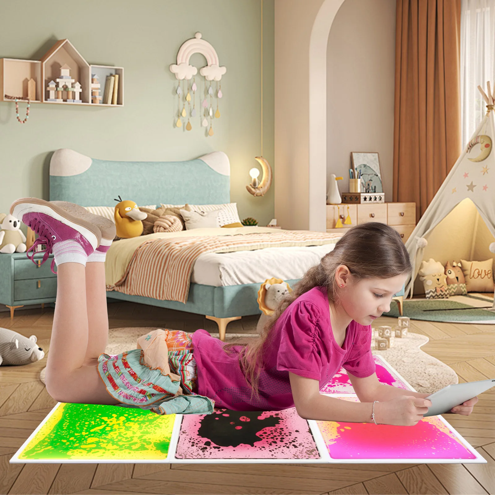 Tactiele sensorische ervaring: duurzame sensorische vloeibare speelmat voor kinderen – zachte antislip voor de ontwikkeling van peuters