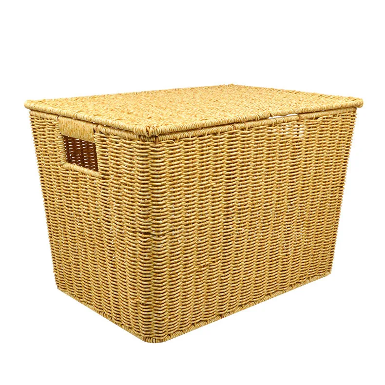 

Handmade Imitation Rattan PP Storage Basket Odor-Free Mold-Proof Antibacterial Ventilated Sorting Box for Home Organization