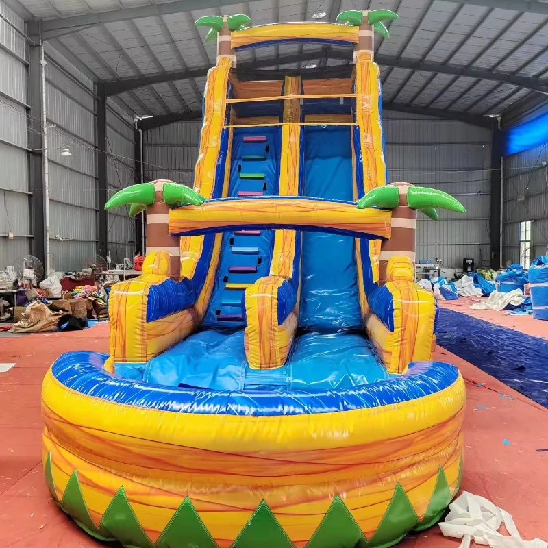 Factory shipping Custom  Party Game Inflatable Water Slides hot Sale Backyard Inflatable Castle Bouncy Jumping Bouncer With Pool