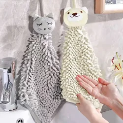 1PC Color Cute Cartoon Plush Animal Hand Towel Bathroom Toilet Kitchen Wall Hanging Pure Coral Velvet Clean Quick-dry Hand Towel