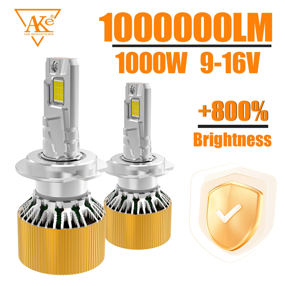 

1000W 1000000LM Car LED headlight CANbus 1:1 Plug&Play H4 H7 H1 H11 9005 9006 9012 auto headlamp fog light 6000K 12V headlight