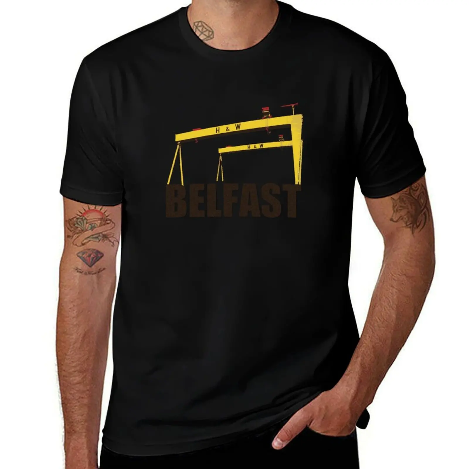 

Belfast, Northern Ireland - Harland and Wolff shipyard T-Shirt football t shirt customs plus size men clothing