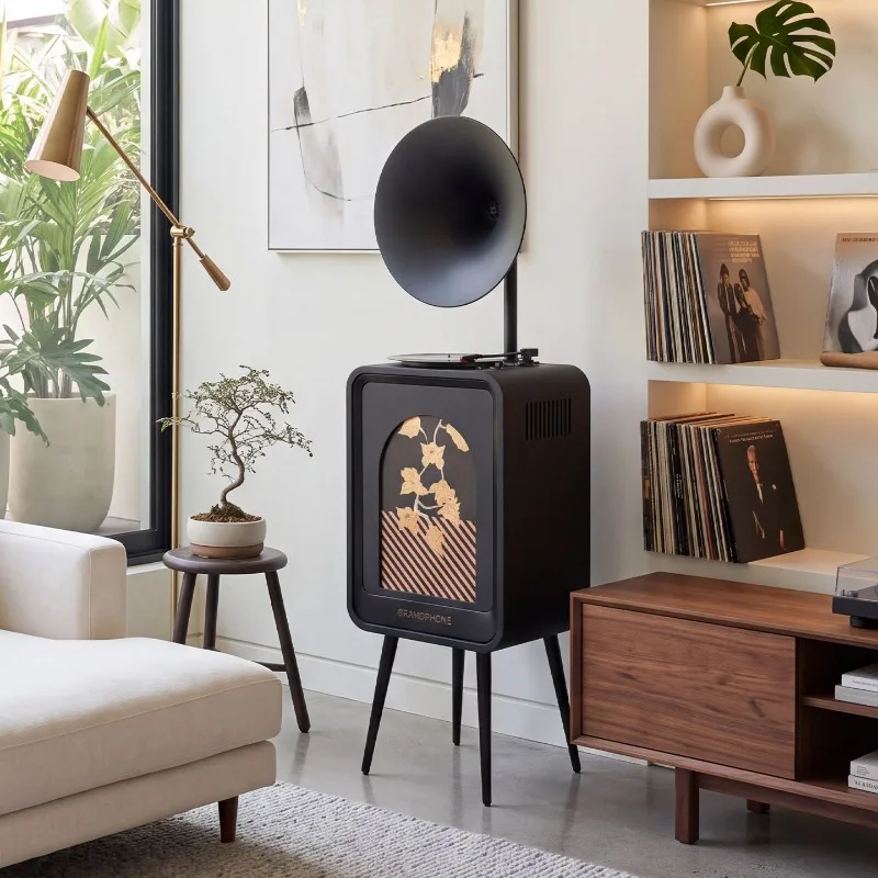 Los Bella vinyl record player retro, phonograph bluetooth speaker all-in-one machine vertical living room audio ornament 2
