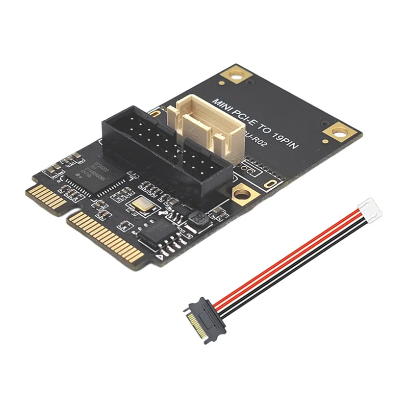 

Exquisite-Mini PCIE To 19Pin 2Port USB3.0 Adapter Expansion Card Riser Mini PCI Express To USB 3.0 5Gbps Converter Board
