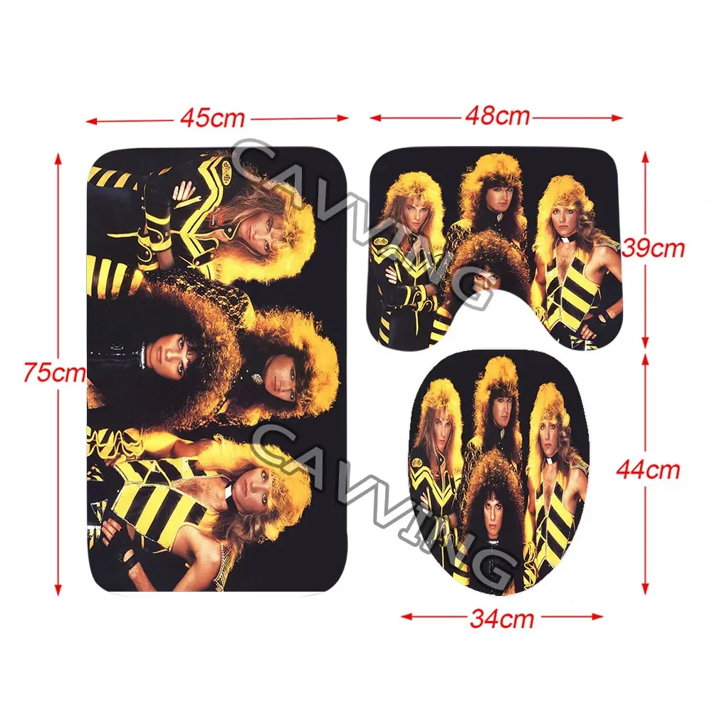 Stryper Band 3D Printed Shower Curtain Waterproof Bathroom Curtain Anti-slip Bath Mat Set Toilet Rugs  K03