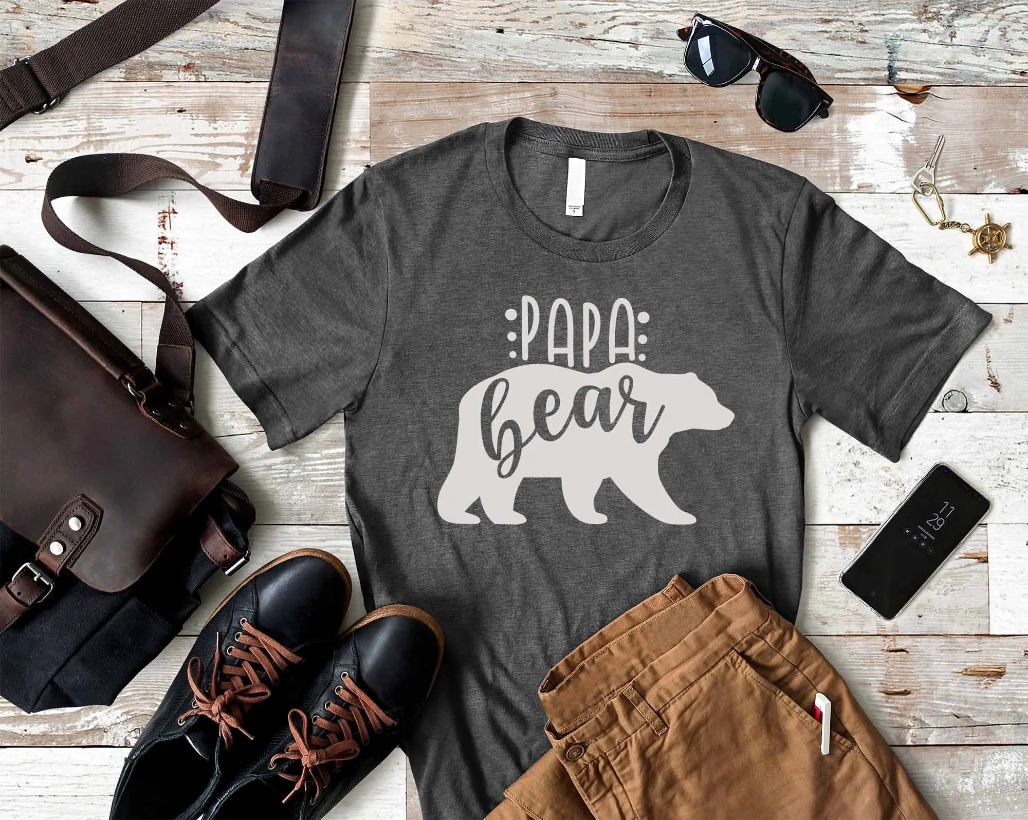 Papa Bear T Shirt New Dad Birthday for First Time Birth Announcement Fathers Day Christmas Grandpa