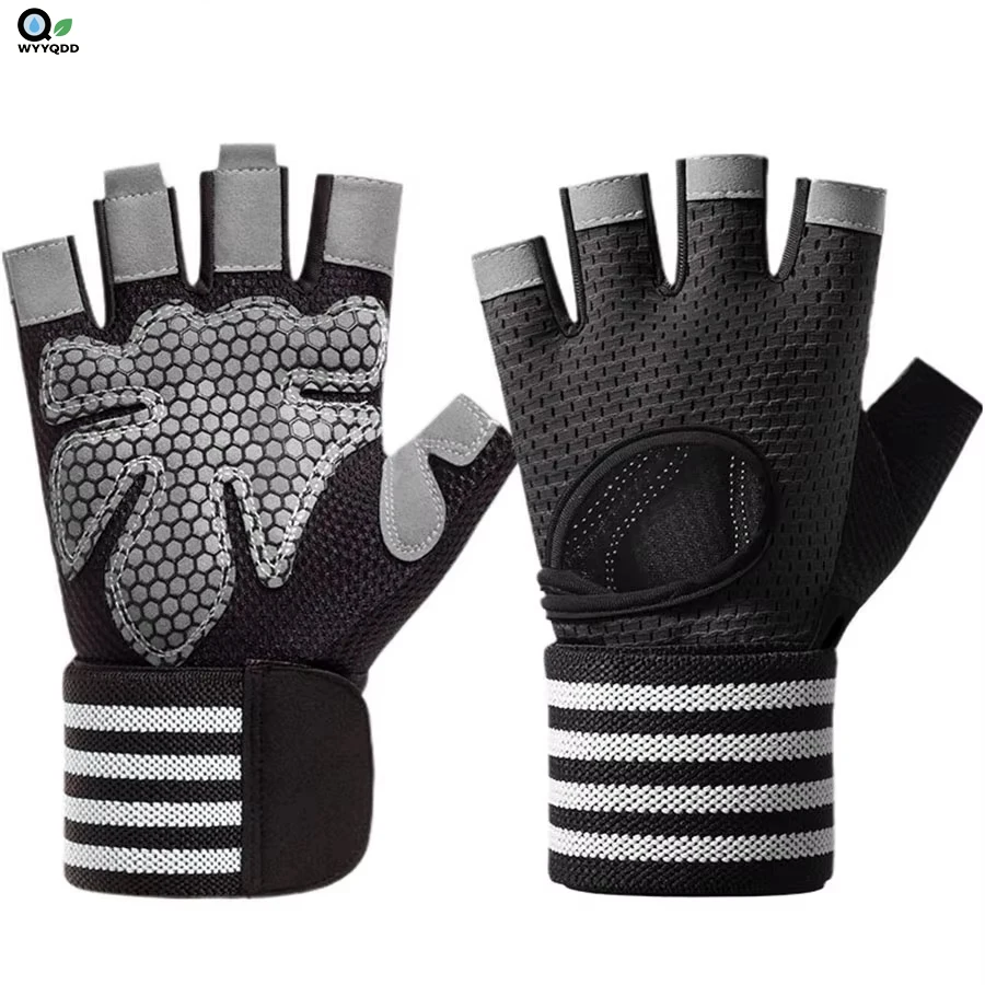 

1 Pair Weightlifting Gloves, Non-Slip Gym Training Hand & Wrist Braces for Men and Women - Hook-and-Loop Closure Sports Gloves