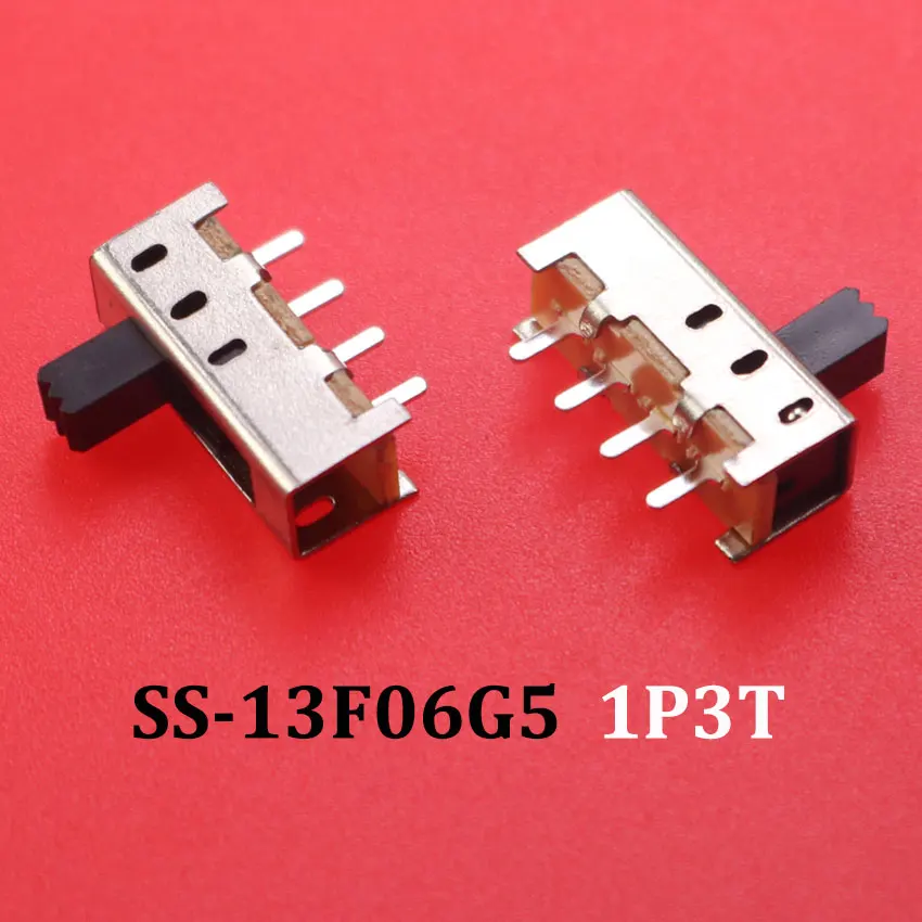 Cltgxdd 100pcs Toggle Switch Single and Double Row In-line Horizontal Small Micro Power Slide Switch 2/3Gear 1P2T 2P2T 1T3P 2P4T