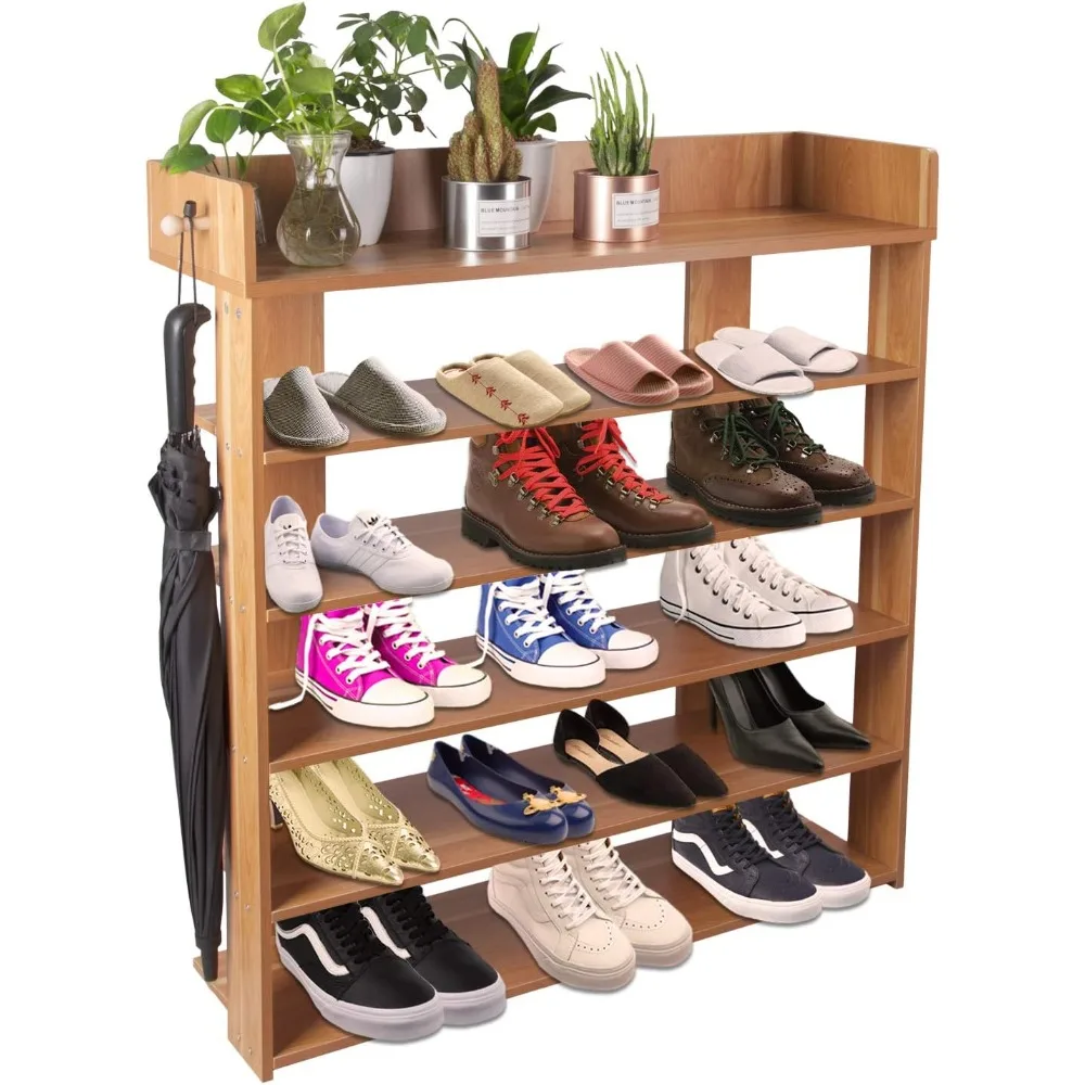 

6 Tiers Wood Shoe Rack Organizer Shoe Storage Cabinet