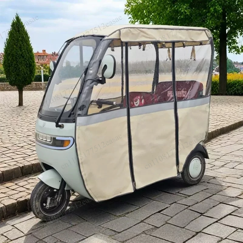 Electric tricycle rain curtain shed, windproof thickened one-piece shed car curtain shed canopy coat