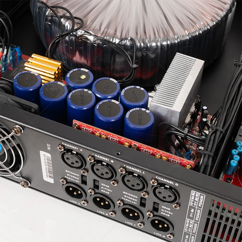 2U 4 Channel Power Amplifier Class D Power Amplifier 10000W Professional Stage Speaker Amplifier