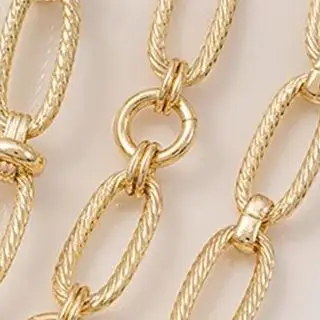 

Позолоченная 14 К ручная работа, овальная витая длинная О-образная цепочка, браслет «сделай сам», ожерелье, ювелирные изделия, свободная цепочка ручной работы