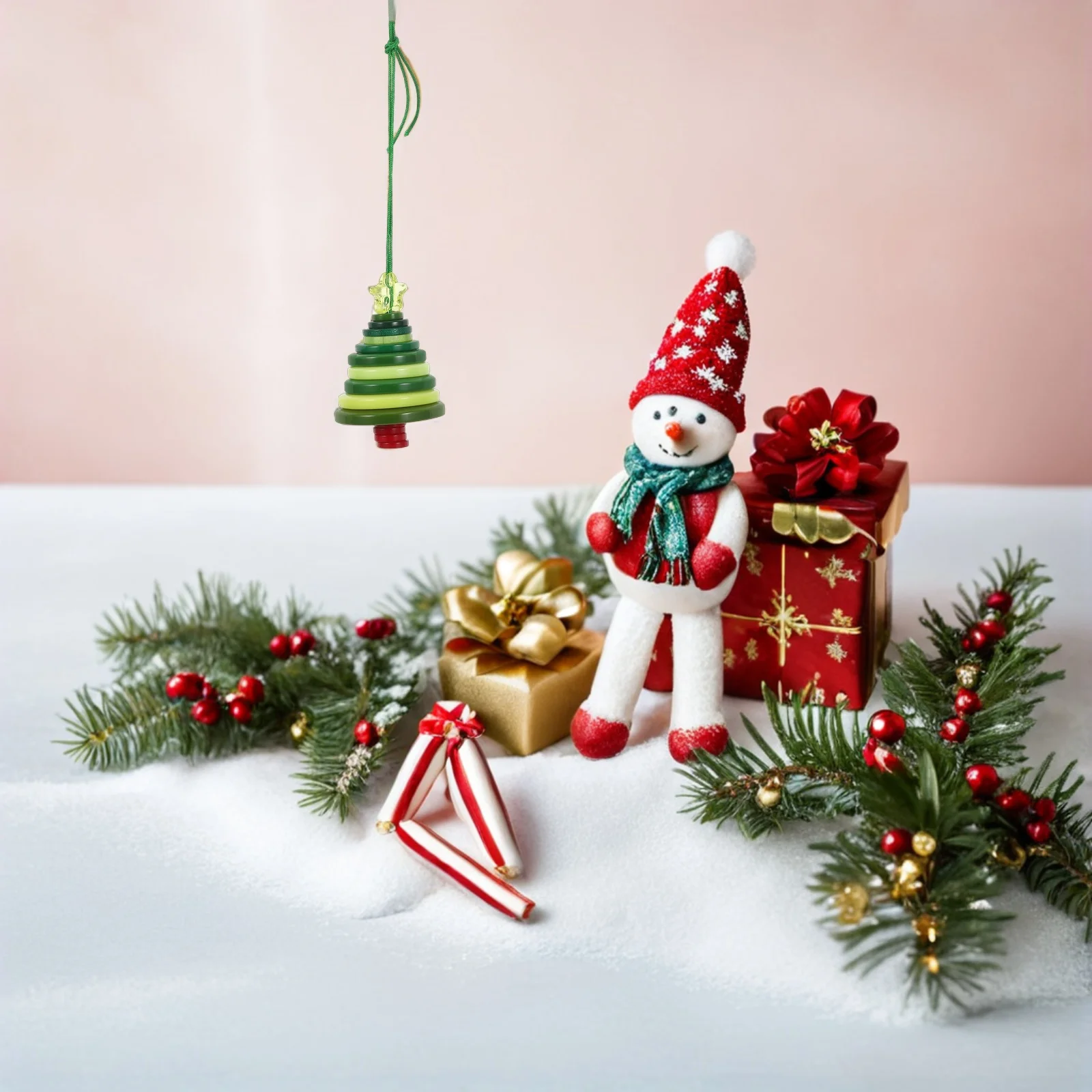 

1Set Button Christmas Tree Ornament Kit Unique Vintage Design Handmade Holiday Decor for Family Decorating Activity Easy