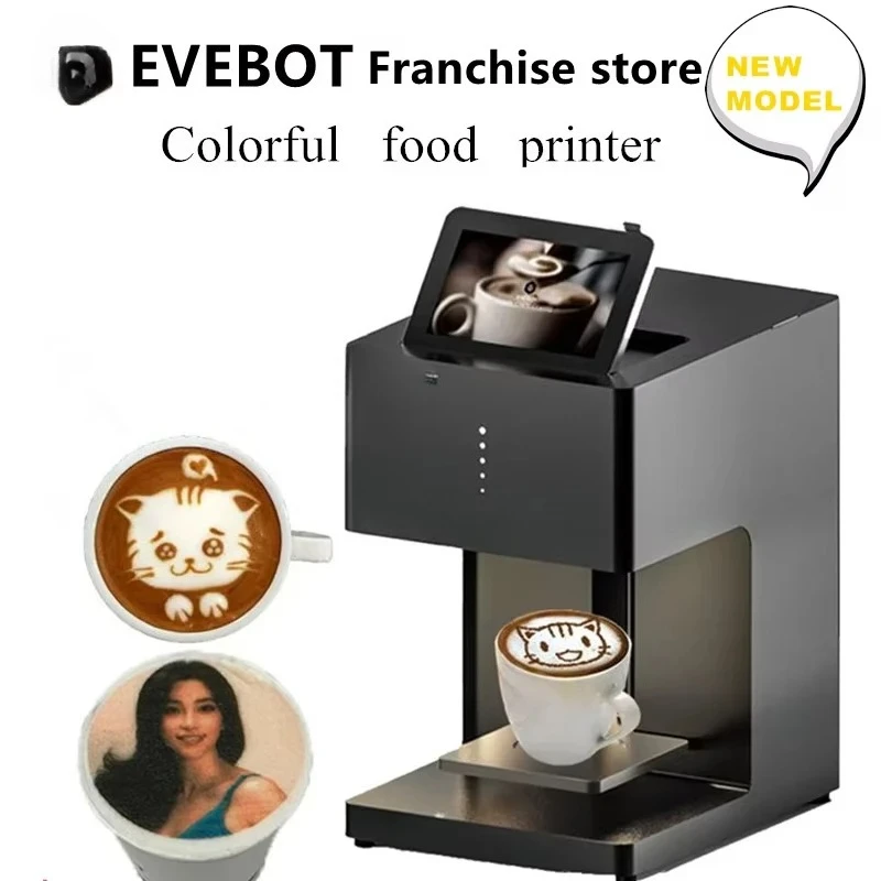 Automatic Beverages Food Selfie CAFOVO EVEBOT 3d Latte Art Coffee Printer Machine With WIFI Printing Edible Ink Cartridges