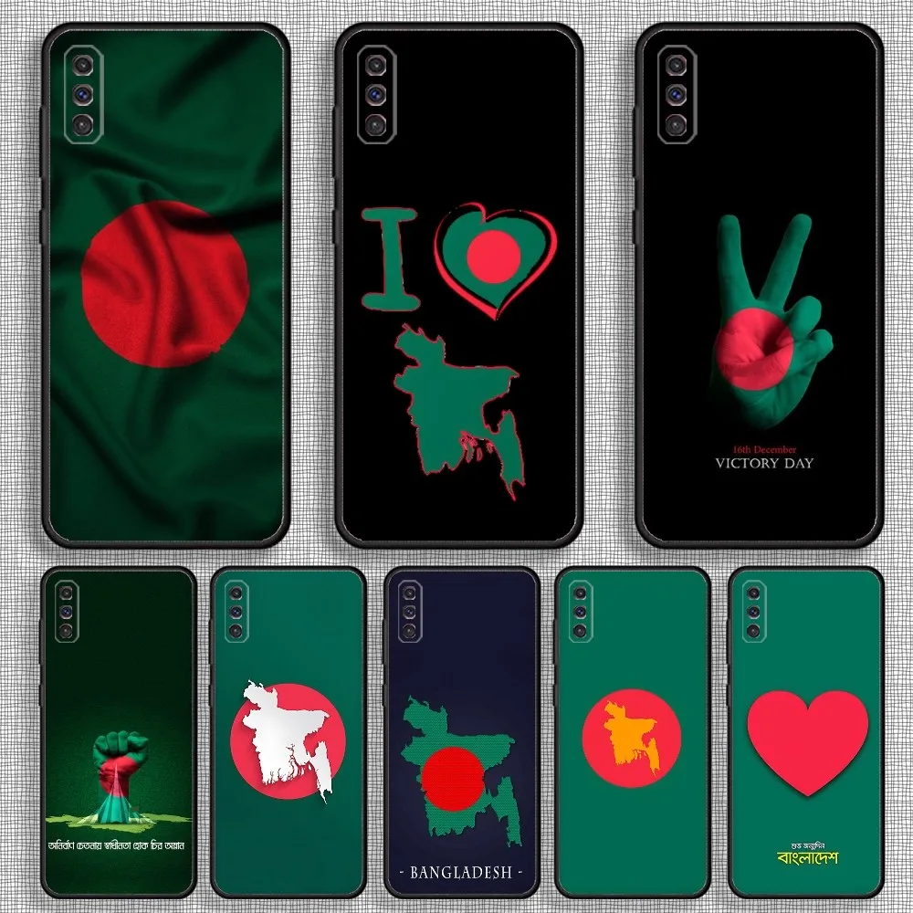 Bangladesh flag Phone Case For Samsung S23,23,22,30,21,10,9,Note20 Ultra,Lite,Ultra,5G,Plus,FE,Black Soft Case