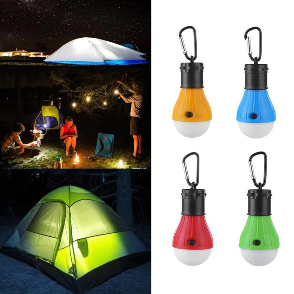 Linterna LED para acampar, lámpara de tienda de campaña, bombilla de luz de emergencia, impermeable, portátil, linterna colgante de aventura, alimentada con pilas AAA