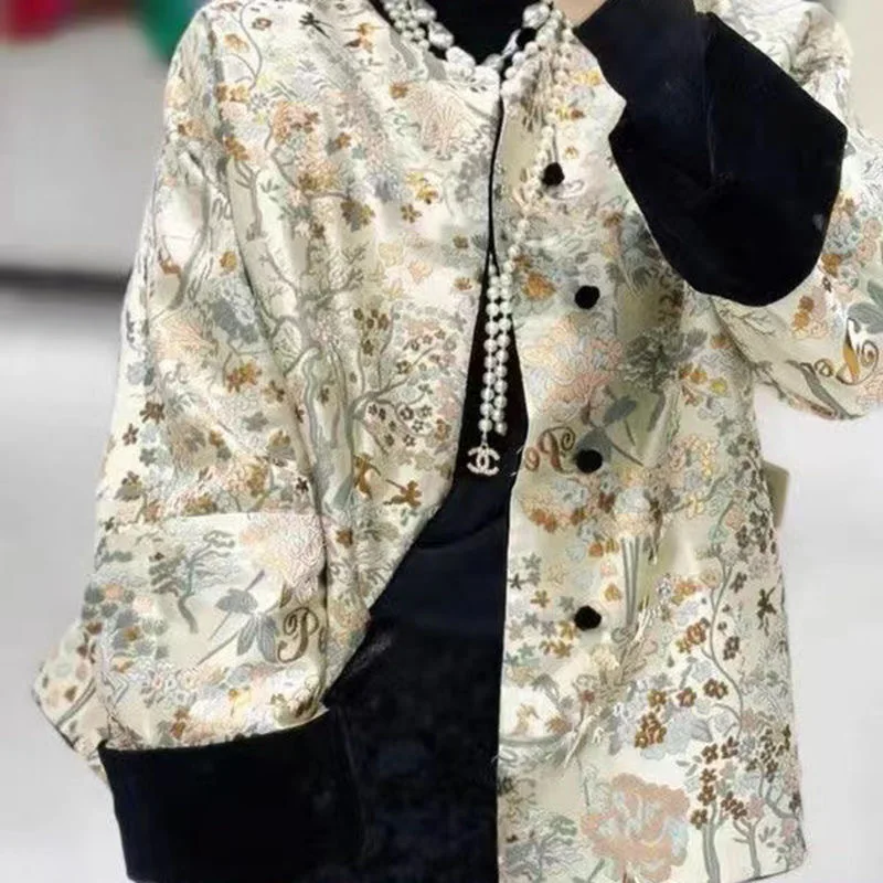 Chinesische Samt Jacke frauen Winter Neue Nähte Jacquard doppelseitige Tragen Mantel Elegante Casual Oansatz Baumwolle Oberbekleidung 2025