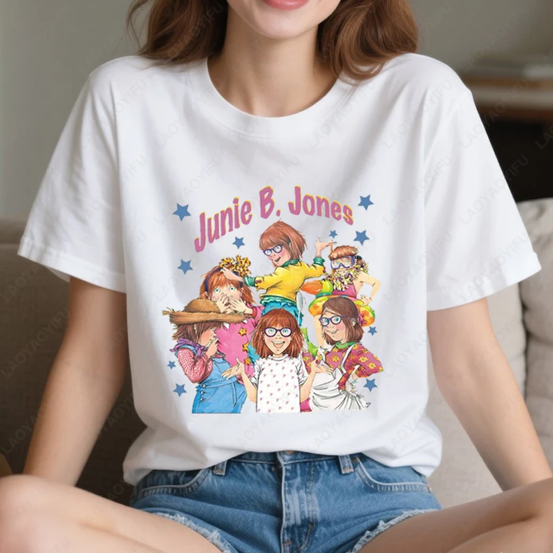 

Junie B Jones Teacher Library Book Club Tees Men Women Cotton Tops Kindergarten School Children's Character Affirmations Tops