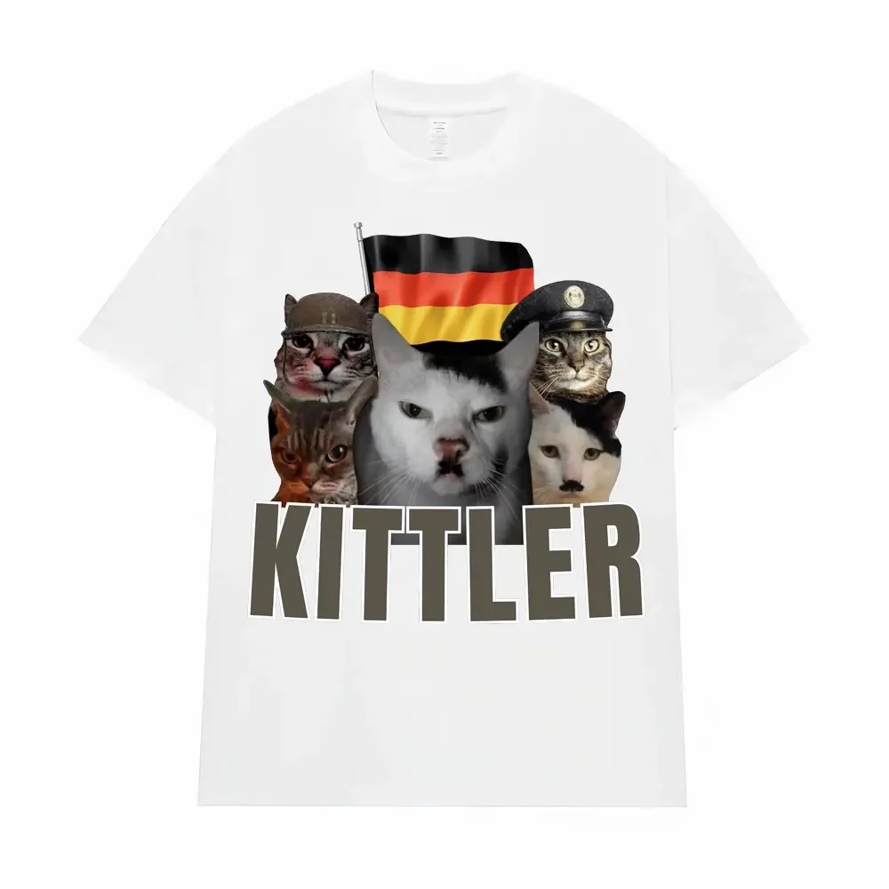 Kittler مضحك القط الحيوان التعبير حزمة تي شيرت هدية المرأة موضة عادية الفكاهة نمط تي شيرت الجولة الرقبة تي شيرت الجرافيك Y2K #1