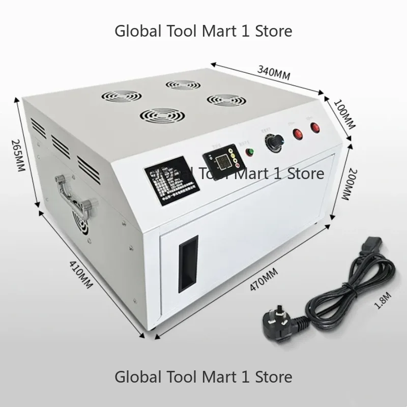 Dual-Wavelength U-V Curing Chamber – 365nm+395nm, Timer & Turntable for 3- Printed Resin Models