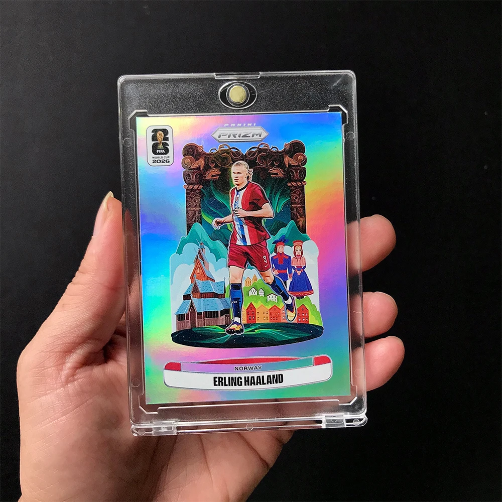 2026 DIY homemade world cup downtown Messi Ronaldo Mbappe Haaland Jamal Rainbow Laser Texture Collectible cards Birthday gift view 3