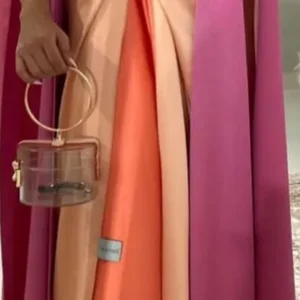 Runde Nachtkleider mit Krepp für Frauen, lange rosa Kleiderlinie, Partykleid 8 Hauptverkaufskleid Long Crepe - №5