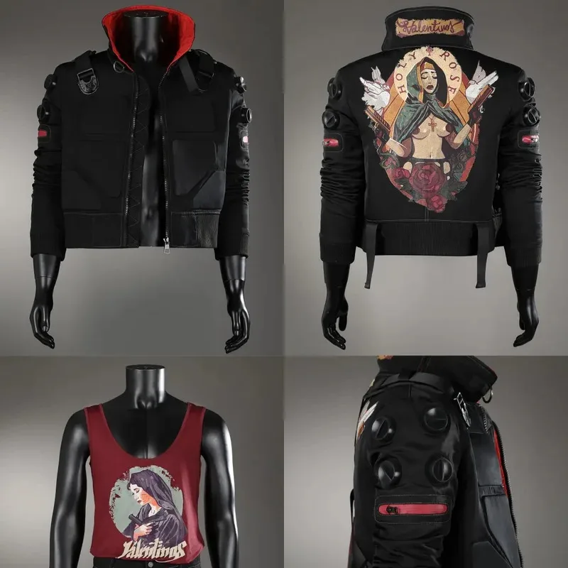 فاسق 2077 جاكي تأثيري حلي سترة جلدية جاكي ويلز معطف قميص السراويل الزي والعناصر الفردية تباع حجم مخصص