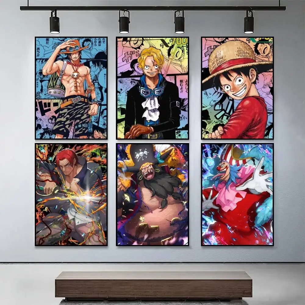 Póster Decorativo de ONE Piece, Luffy, Anuncio de Busca Se Busca, Decoración para Dormitorio, Hogar, Pared, Vinilo Decorativo, Impresiones, Pintura, Sala de Estar, Oficina, Superventas