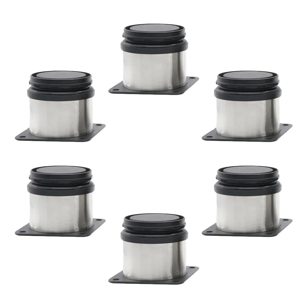 

6 Pcs Kitchen Cabinet Adjustable Feet Desk Legs Sofa Replacement Stainless Steel