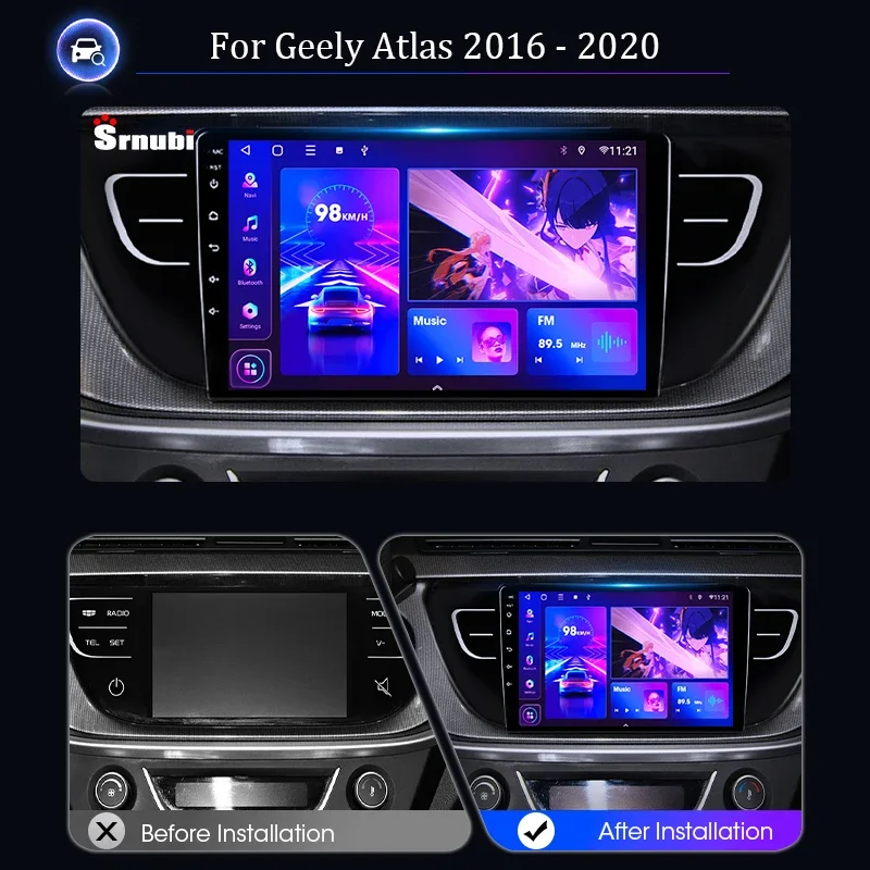 2 Din Android 11 Car Radio for Geely Atlas NL-3 2016-2020 Carplay Auto Multimedia Player Navigation Stereo DVD Audio Head Unit